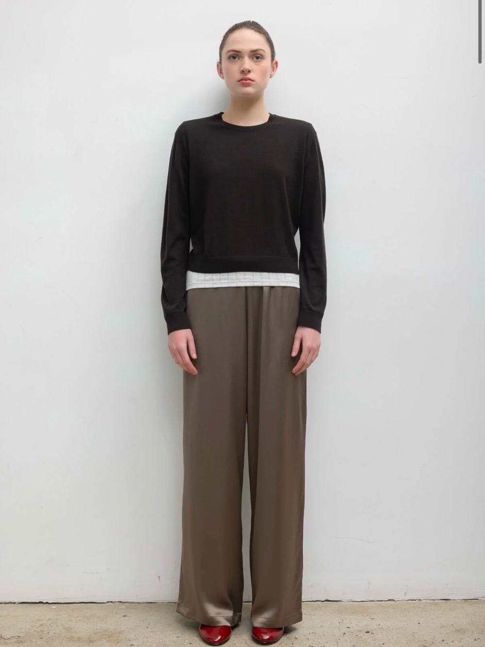 LESET Barb Satin Wide Leg Pant – Taupe | Size S| New With Tags | Sold Out color